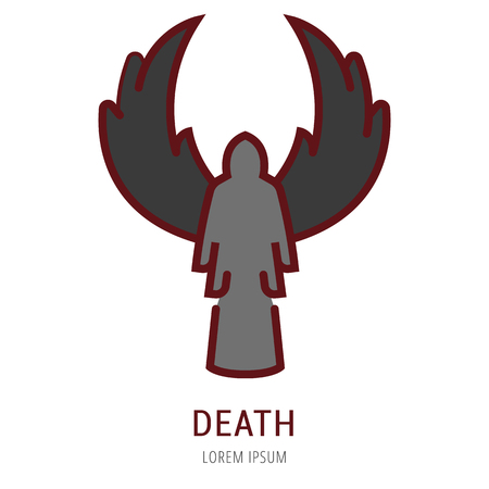 Logo or label death. Line style logotype. Easy to use death template. Vector abstract sign or emblem.のイラスト素材