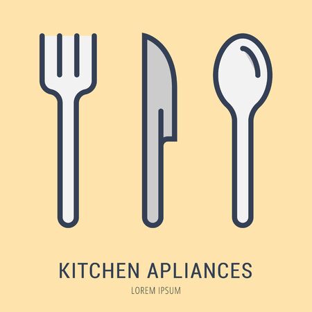 Logo or label kitchen apliances.のイラスト素材