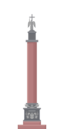 The Alexander Column illustration. Russian landmark and architecture. Vector illustration for web pages, banners, posters and postcards.のイラスト素材