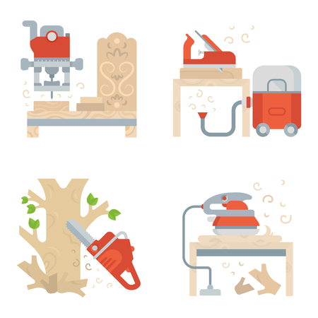 Set of building tools banners. Vector illustrations for web pages.のイラスト素材