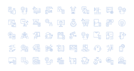Set of vector line icons of intelligent building for modern concepts, web and apps.のイラスト素材