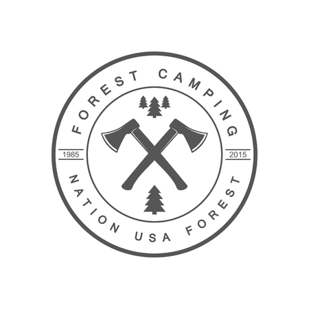 Vintage camping logo for your company or club. Emblem in retro style.のイラスト素材