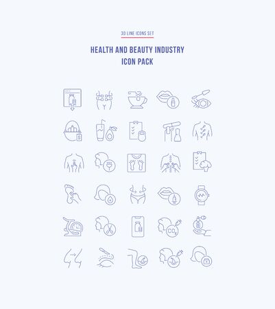 Icon pack of health and beauty industryの写真素材