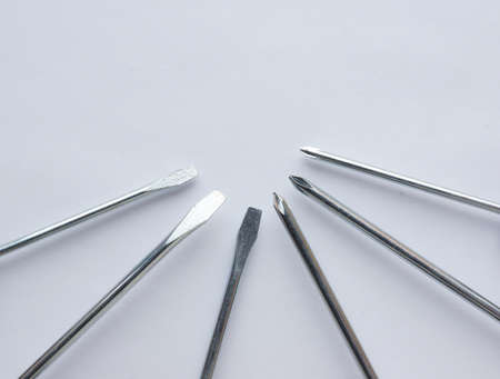 Screwdriver set isolated on the white background semicircleの写真素材