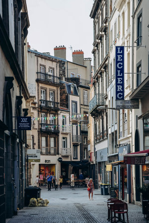 Clermont-Ferrand, France - 21 June 2023 : Beautiful streets in the heart of Clermont Ferrand, near...