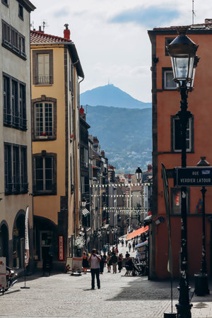 Clermont-Ferrand, France - 21 June 2023 : Beautiful streets in the heart of Clermont Ferrand, near the Cathedralのeditorial素材