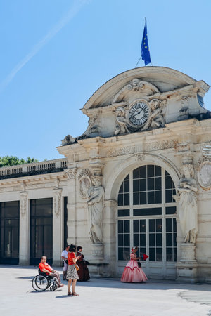 Vichy, France - 18 June 2023: Entrance to the Opera House in the Parc des Resources in Vichy, Franceのeditorial素材