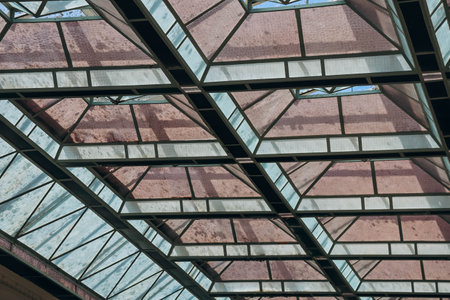 Ceiling in a historic building where Vichy mineral resources are unitedのeditorial素材