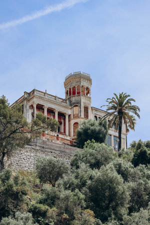 Villa Beau Site, a historic mansion in Nice, France. Built from 1885 to 1890, designed by architect Sebastien-Marcel Biasiniのeditorial素材