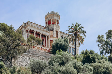 Villa Beau Site, a historic mansion in Nice, France. Built from 1885 to 1890, designed by architect Sebastien-Marcel Biasiniのeditorial素材