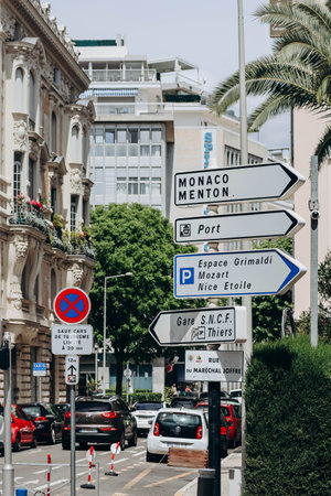 Nice, France - 15 May 2023: Meyerbeer street in the center of Niceのeditorial素材