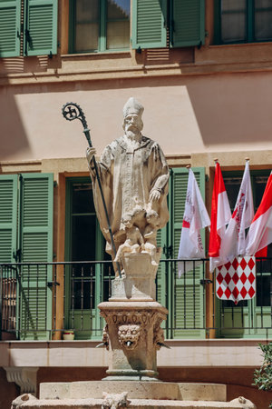 Monaco, Monaco - 25 June 2023: Saint Nicholas Fountain in Monacoのeditorial素材
