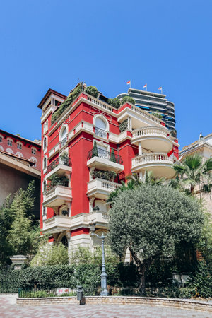 Monaco, Monaco - 25 June 2023: Beautiful facades of the Principality of Monacoのeditorial素材