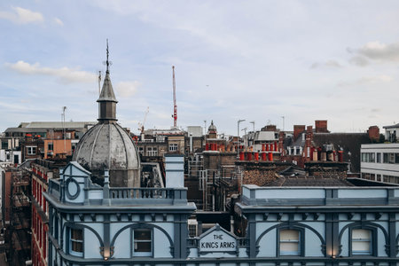 Roofs of the beautiful Mayfair district in the West End of London, on an autumn warm day