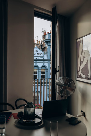 London, United Kingdom - September 25, 2023: View from a window in London on the old and beautiful Mayfair districtのeditorial素材