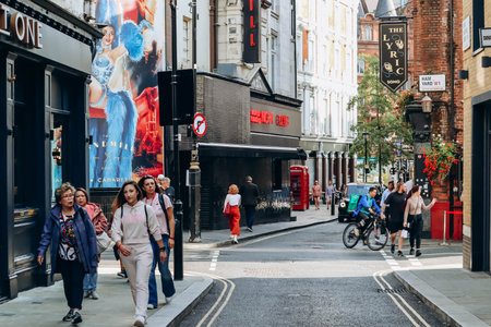 London, United Kingdom - September 25, 2023: beautiful Soho district in the West End of London, on...