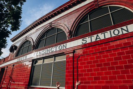 London, United Kingdom - September 25, 2023: South Kensington Underground Station in central Londonのeditorial素材