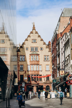 London, United Kingdom - September 25, 2023: beautiful Soho district in the West End of London, on an autumn warm dayのeditorial素材