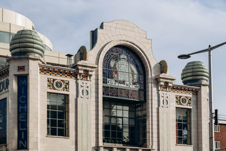 London, United Kingdom - September 25, 2023: Michelin House at 81 Fulham Road, Chelsea, London, constructed as the first permanent UK headquarters and tire depot for the Michelin Tire Company Ltd.のeditorial素材