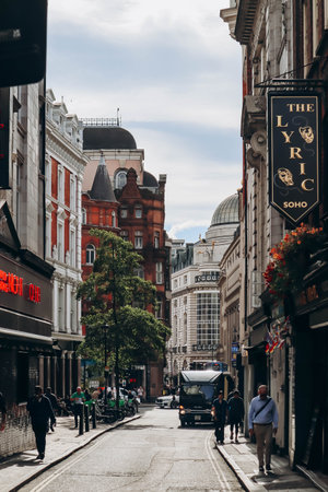 London, United Kingdom - September 25, 2023: beautiful Soho district in the West End of London, on an autumn warm dayのeditorial素材