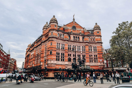 London, United Kingdom - September 25, 2023: Cambridge Circus and the Palace Theater on the eastern edge of Soho, central Londonのeditorial素材