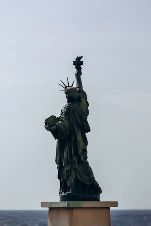 Nice, France - September 17, 2023: Replica of the famous Statue of Liberty in Nice on the Promenade des Anglaisのeditorial素材