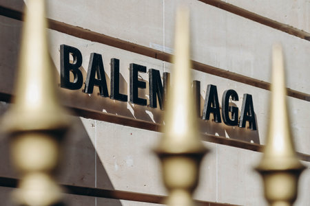 Paris, France - September 24, 2023: Balenciaga boutique on Avenue Montaigneのeditorial素材