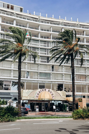 Nice, France - September 17, 2023: Facade of the Ruhl casino in Nice on the Promenade des Anglaisのeditorial素材