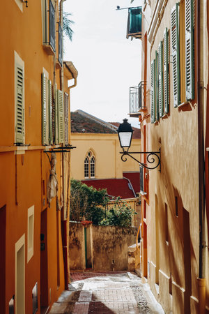Lovely town center in Menton, south of France