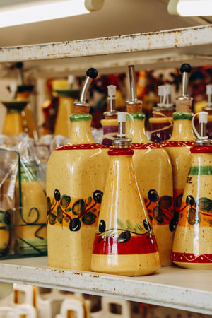 Menton, France - 6 January, 2024: Artisanal souvenirs with the symbols of Menton in the south of Franceの写真素材