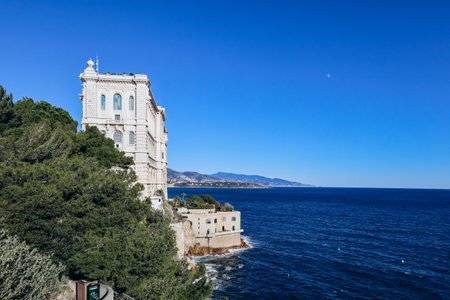 View of the Oceanographic Museum in Monacoの写真素材
