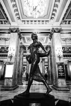 Monaco, Monaco - 20 January 2024 : Statue of Fortune inside the famous Monte Carlo casino in Monacoのeditorial素材