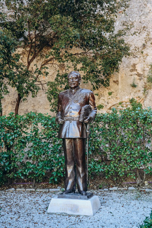 Monaco, Monaco - 20 January 2024: Statue of Rainier III, Prince of Monacoのeditorial素材