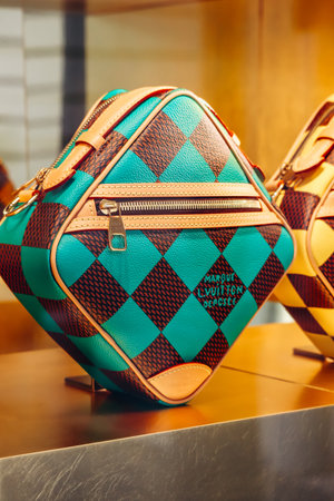 Nice, France - 28 January 2024: Louis Vuitton bag in the window of a flagship boutique in Nice