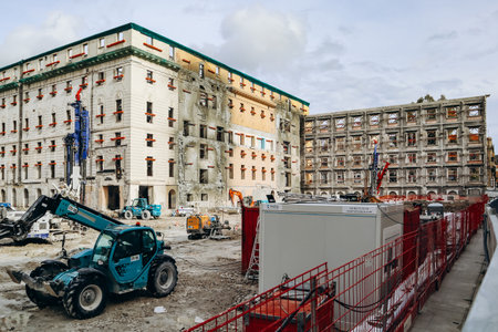 Nice, France - February 24, 2024: The old Saint-Roch hospital, in the Wilson district of Nice, is...