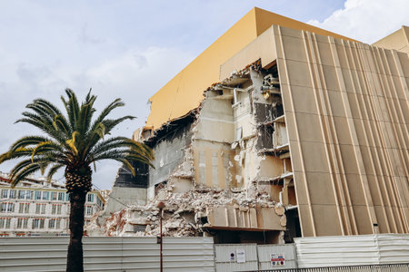 Nice, France - February 24, 2024: The old building of the National Theater of Nice, built by Yves...