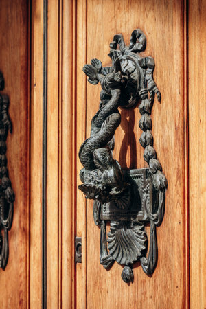 Close-up of architecture in central Bologna, Italyの写真素材