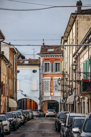 Concordia, Italy - October 6, 2024: City center of Concordia sulla Secchia, province of Modenaのeditorial素材
