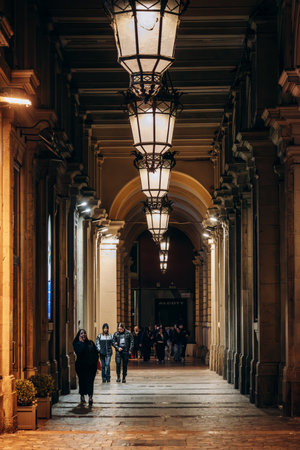 Bologna, Italy - October 6, 2024: Street and architecture in the center of Bolognaのeditorial素材