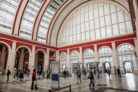 Turin, Italy - October 6, 2024: Torino Porta Nuova railway stationのeditorial素材