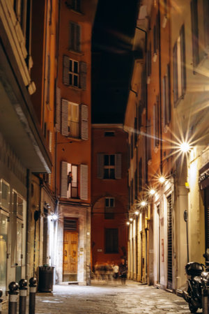 Bologna, Italy - October 6, 2024: Street and architecture in the center of Bolognaのeditorial素材