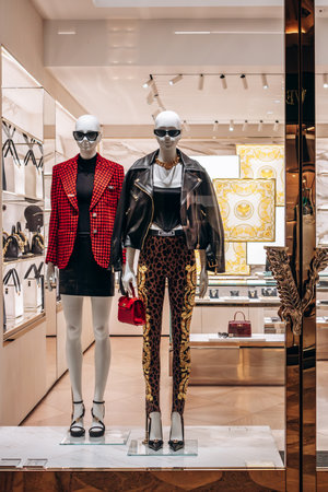 Bologna, Italy - October 6, 2024: Versace boutique in the Galleria Cavour in Bolognaのeditorial素材