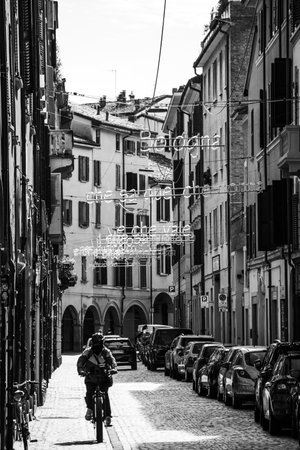 Bologna, Italy - October 6, 2024: Street and architecture in the center of Bolognaのeditorial素材