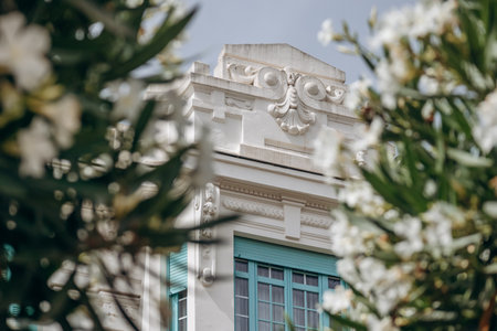 The facade of a Belle Epoque building in the beautiful Liberation district of Niceのeditorial素材