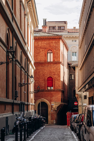 Bologna, Italy - October 6, 2024: Street and architecture in the center of Bolognaのeditorial素材