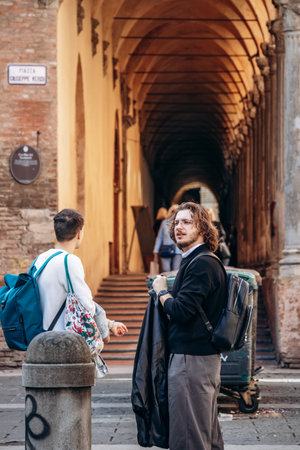 Bologna, Italy - October 6, 2024: Street and architecture in the center of Bolognaのeditorial素材