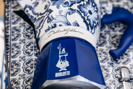 Bologna, Italy - October 6, 2024: Collection Bialetti x Dolce Gabbana, famous Italian coffee makerのeditorial素材