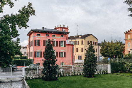 Concordia, Italy - October 6, 2024: City center of Concordia sulla Secchia, province of Modenaのeditorial素材