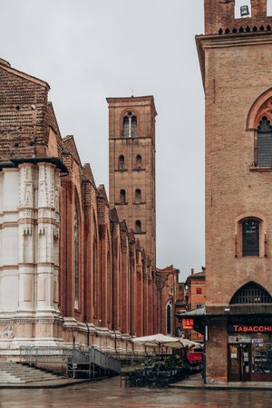 Bologna, Italy - October 6, 2024: Street and architecture in the center of Bolognaのeditorial素材