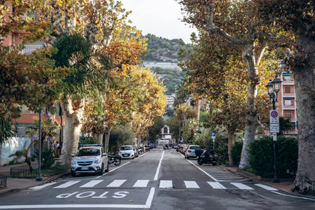 Ventimiglia, Italy - October 2, 2024: Early morning in the center of Ventimigliaのeditorial素材